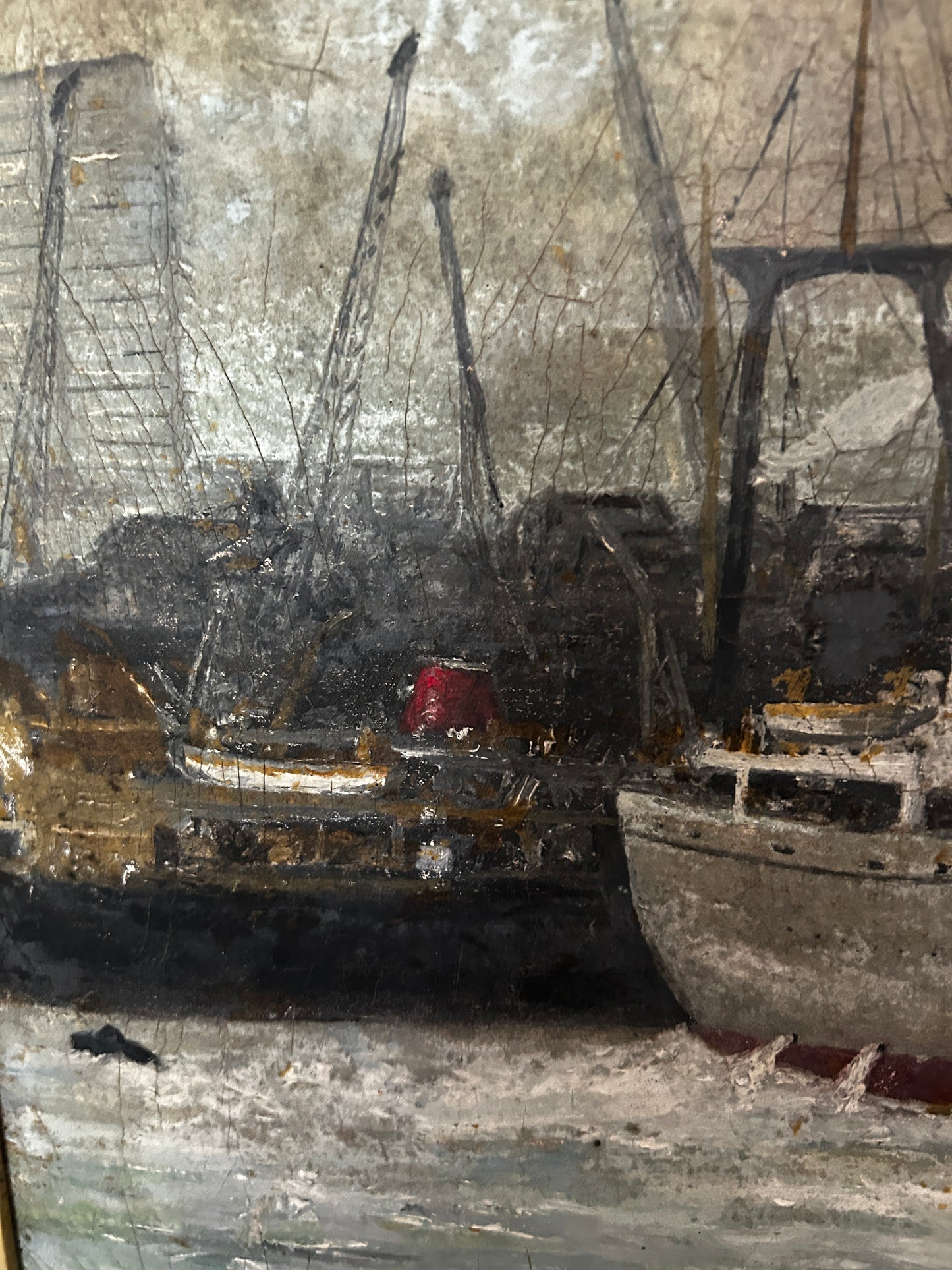 Mid century Maritime London Thames Scene
