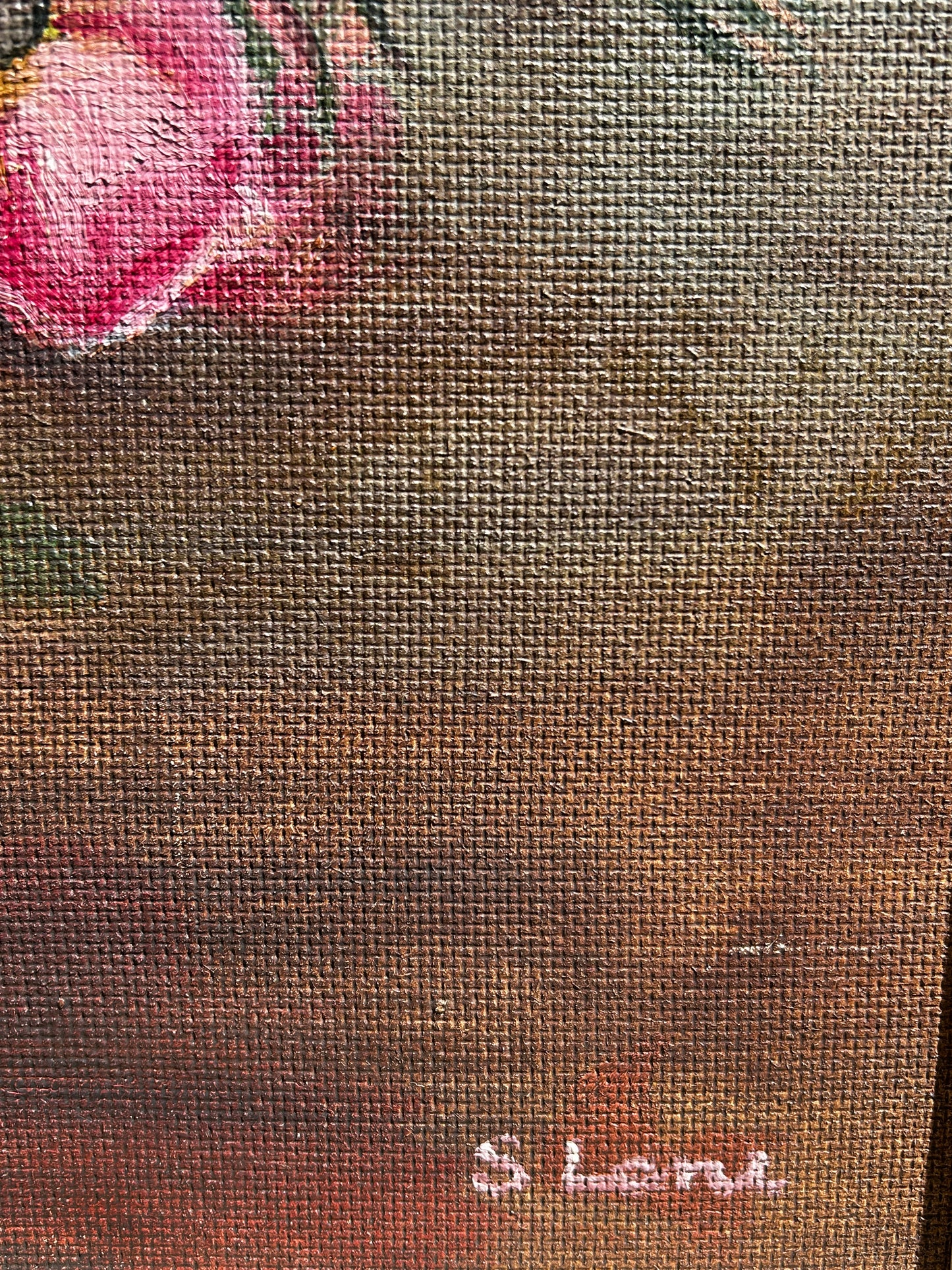1960's Still Life Floral of Colourful Roses in Original Gilt Frame
