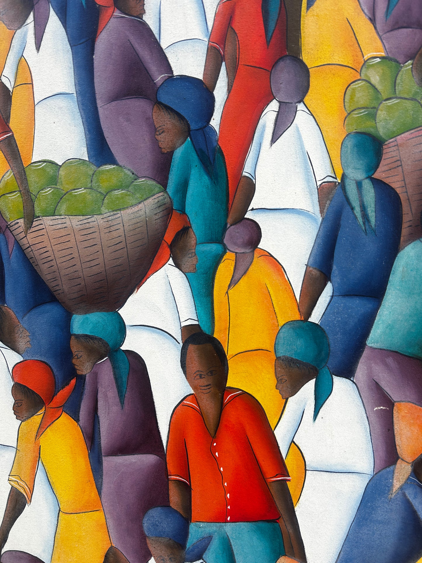 Large Oil on Canvas Caribbean School by Andre Guervil
