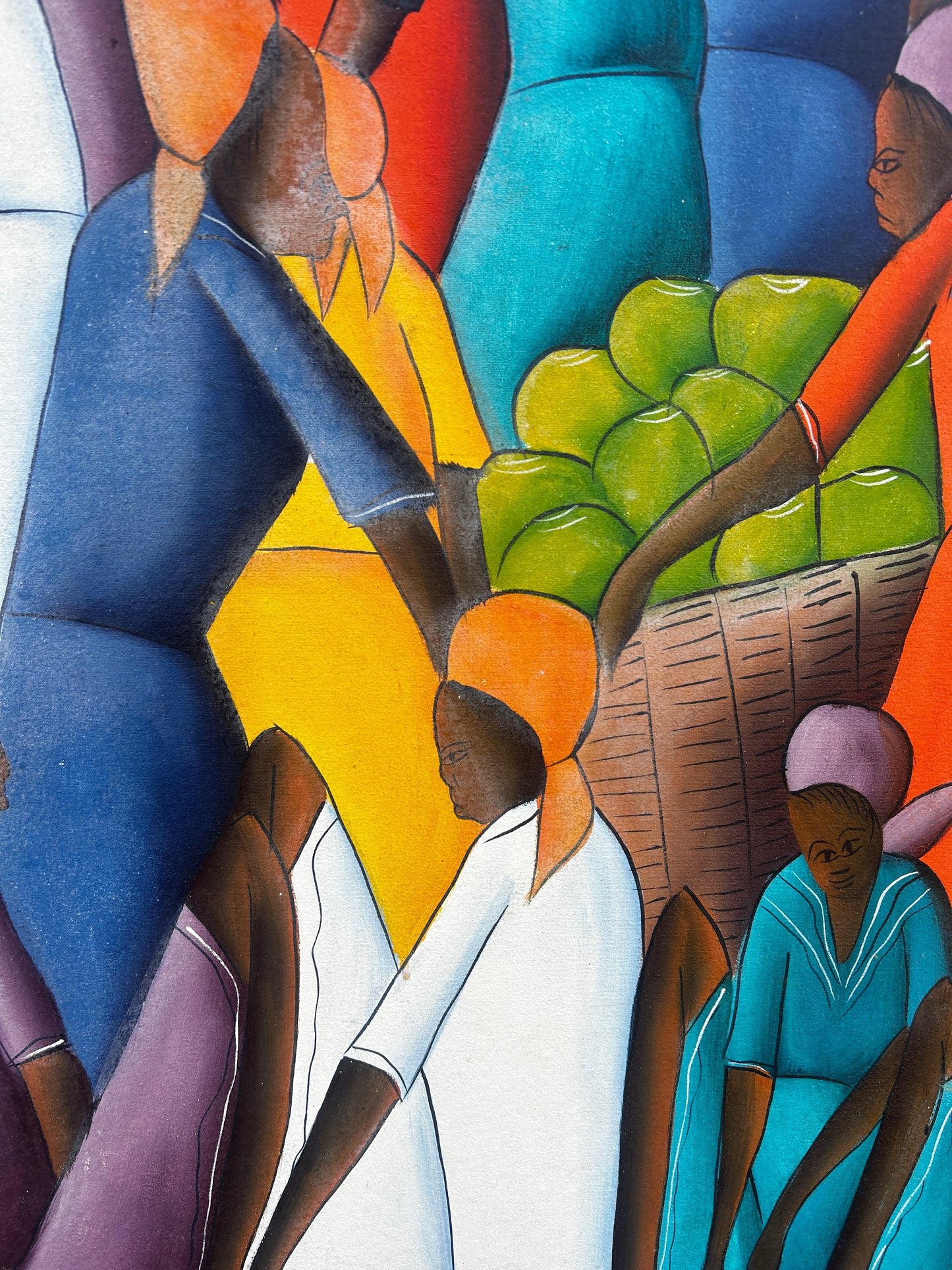 Large Oil on Canvas Caribbean School by Andre Guervil