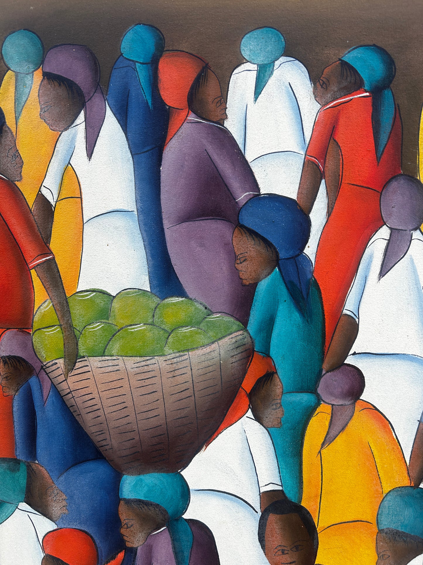 Large Oil on Canvas Caribbean School by Andre Guervil
