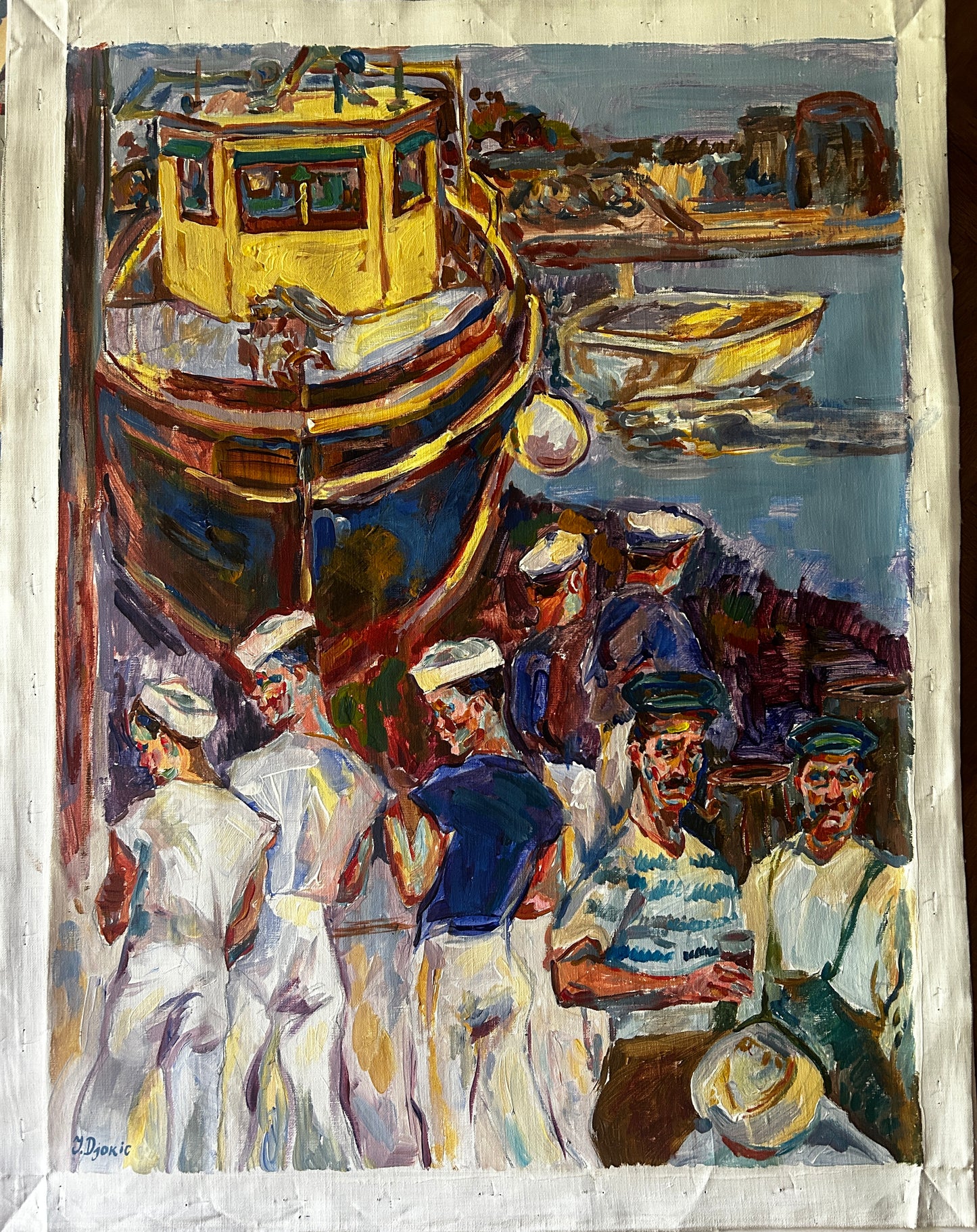 Original Painiting titled "Harbor Life" by Jelens Djokic