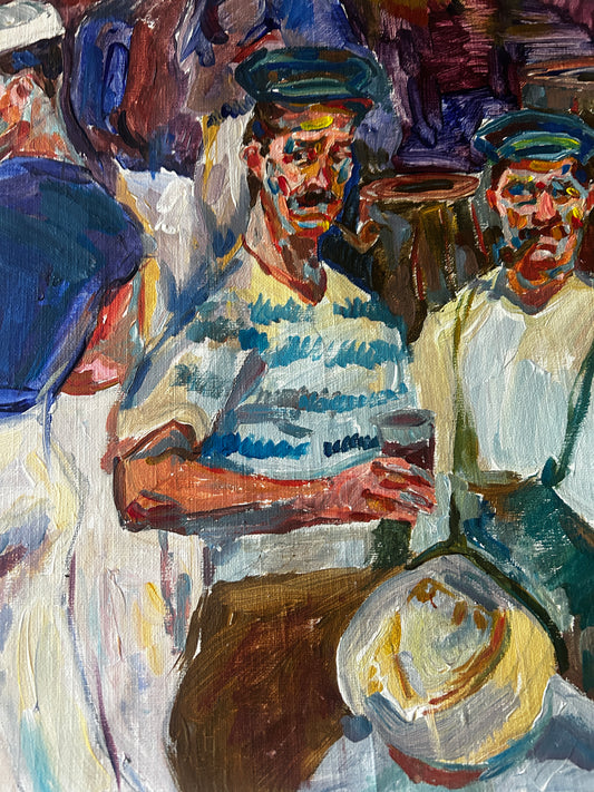 Original Painiting titled "Harbor Life" by Jelens Djokic