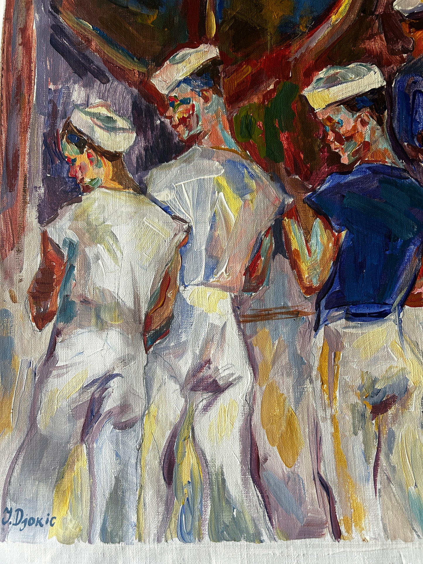Original Painiting titled "Harbor Life" by Jelens Djokic