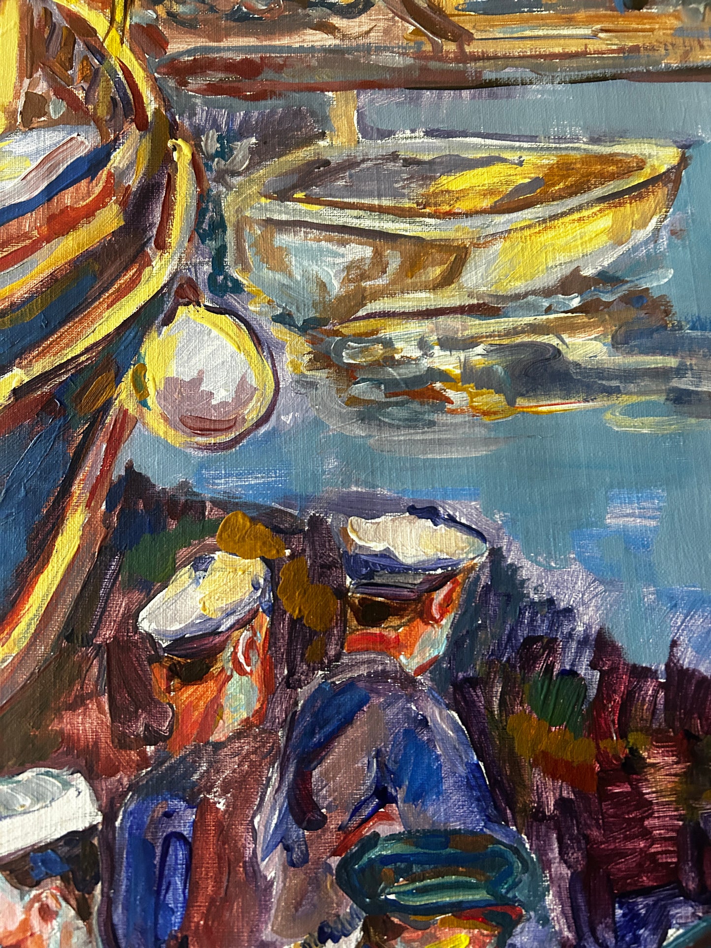 Original Painiting titled "Harbor Life" by Jelens Djokic