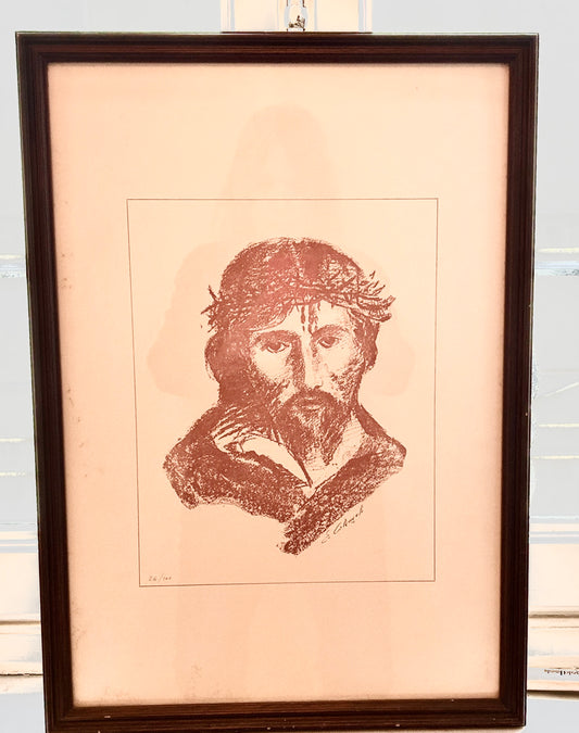 Head of Christ Signed and Limited Lithograph