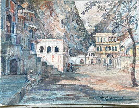 Galtaji Temple Original watercolour by John Drummond
