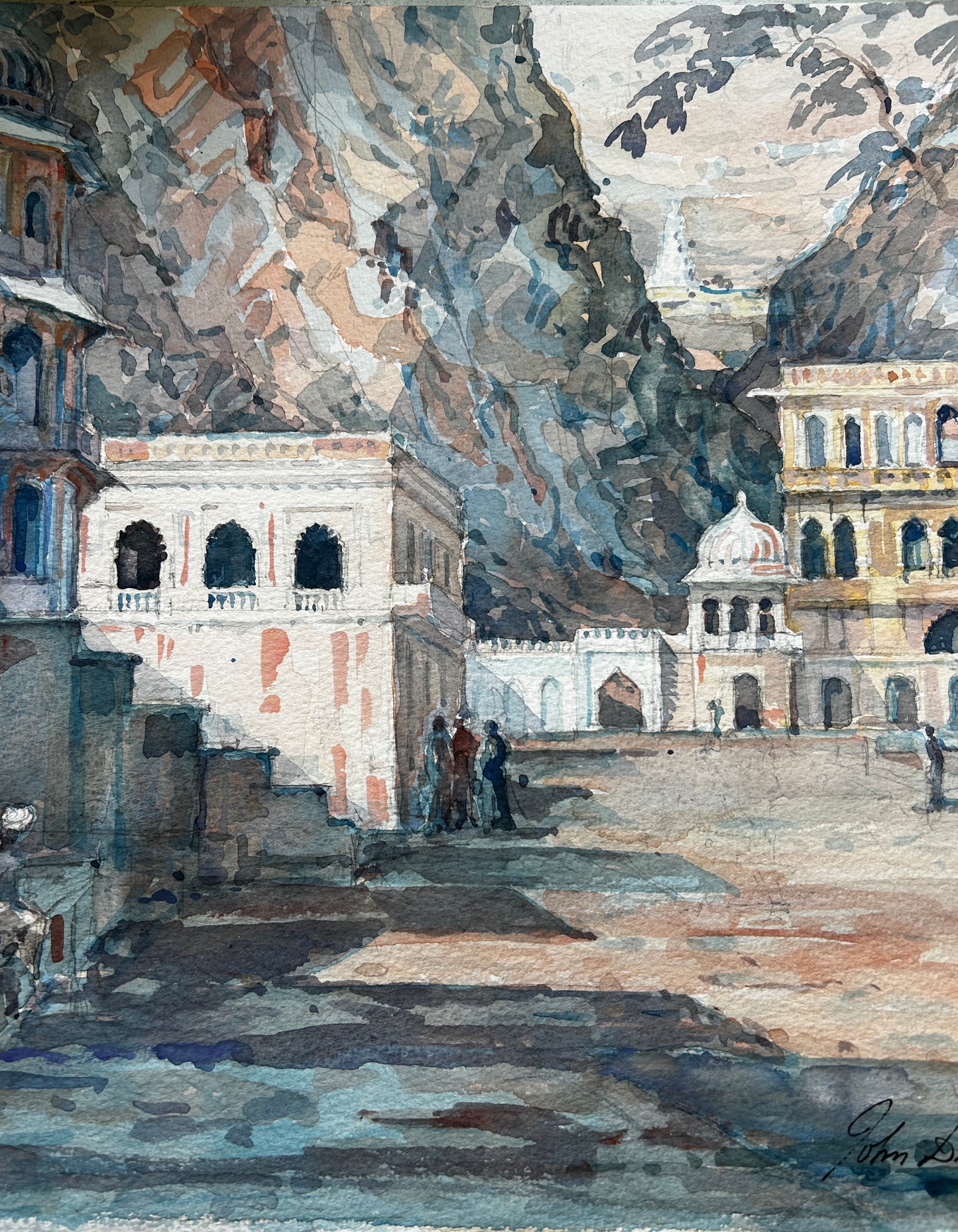 Galtaji Temple Original watercolour by John Drummond