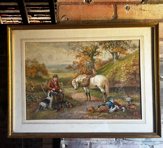 Horace Hammond (1842-1926) Orginal Watercolour Pheasant Shoot Scene