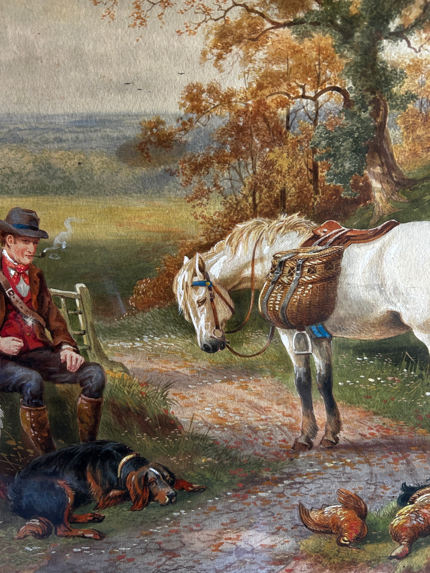 Horace Hammond (1842-1926) Orginal Watercolour Pheasant Shoot Scene