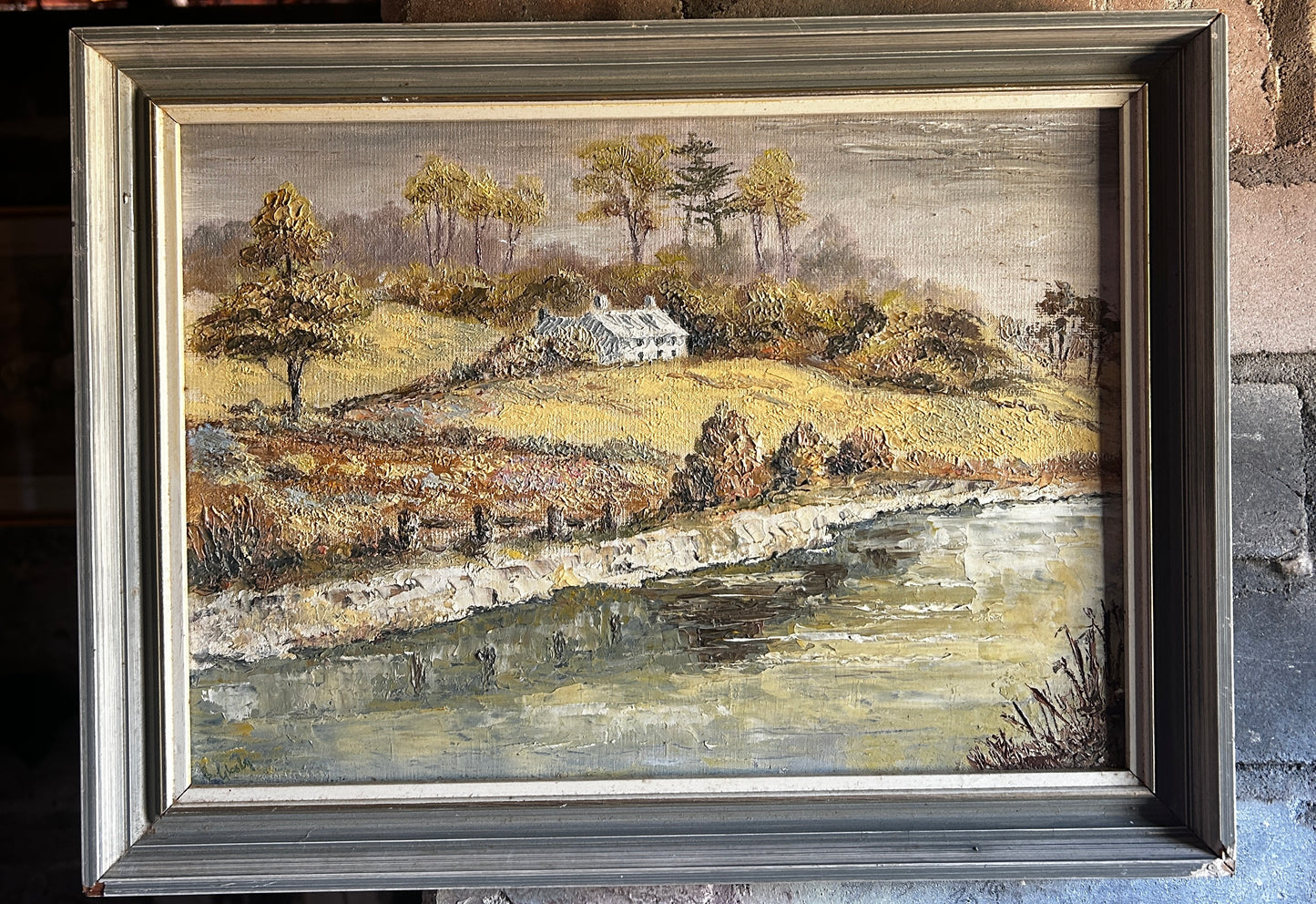 Mid Century Oil on Board Dorset River Scene