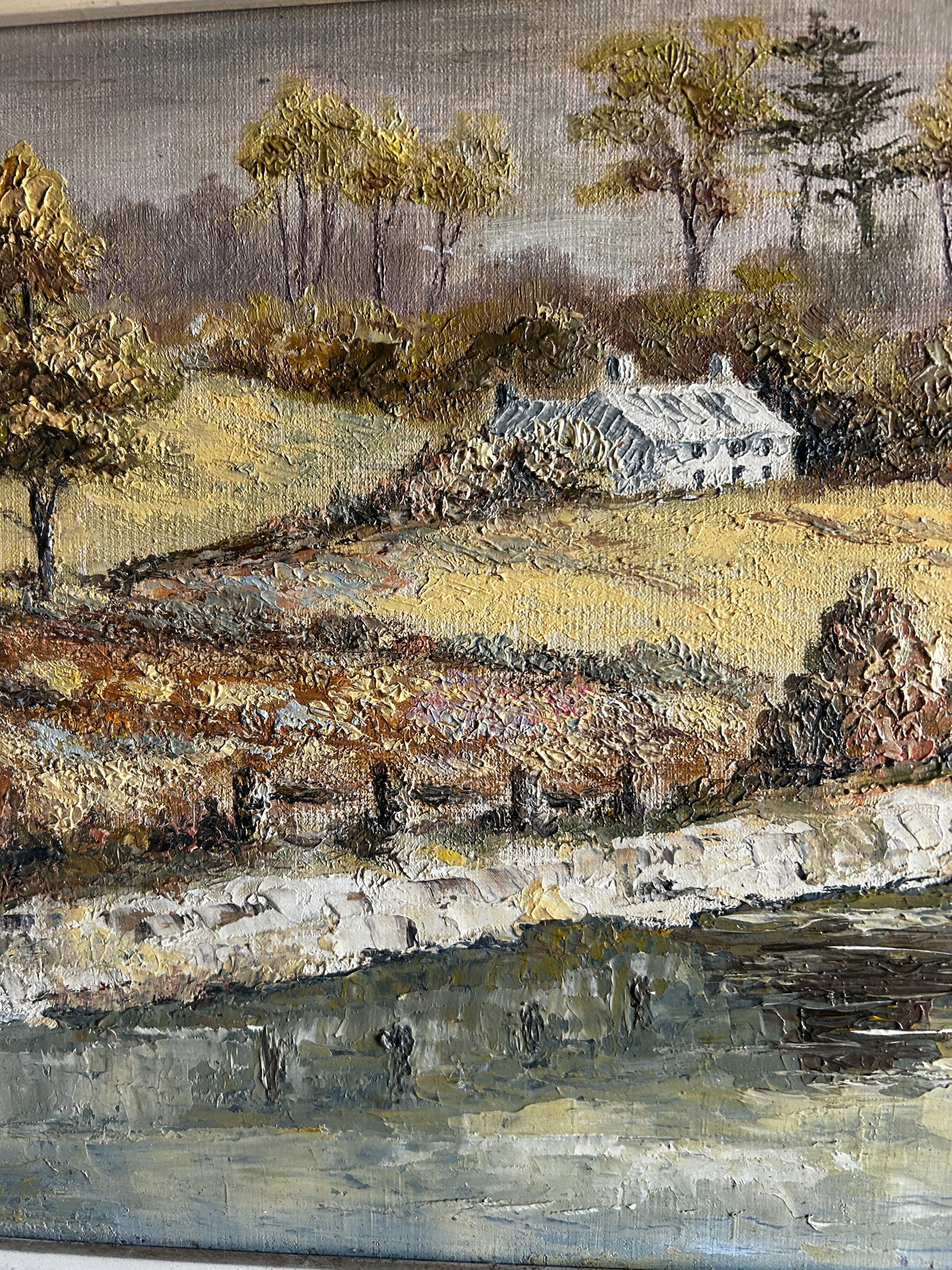 Mid Century Oil on Board Dorset River Scene