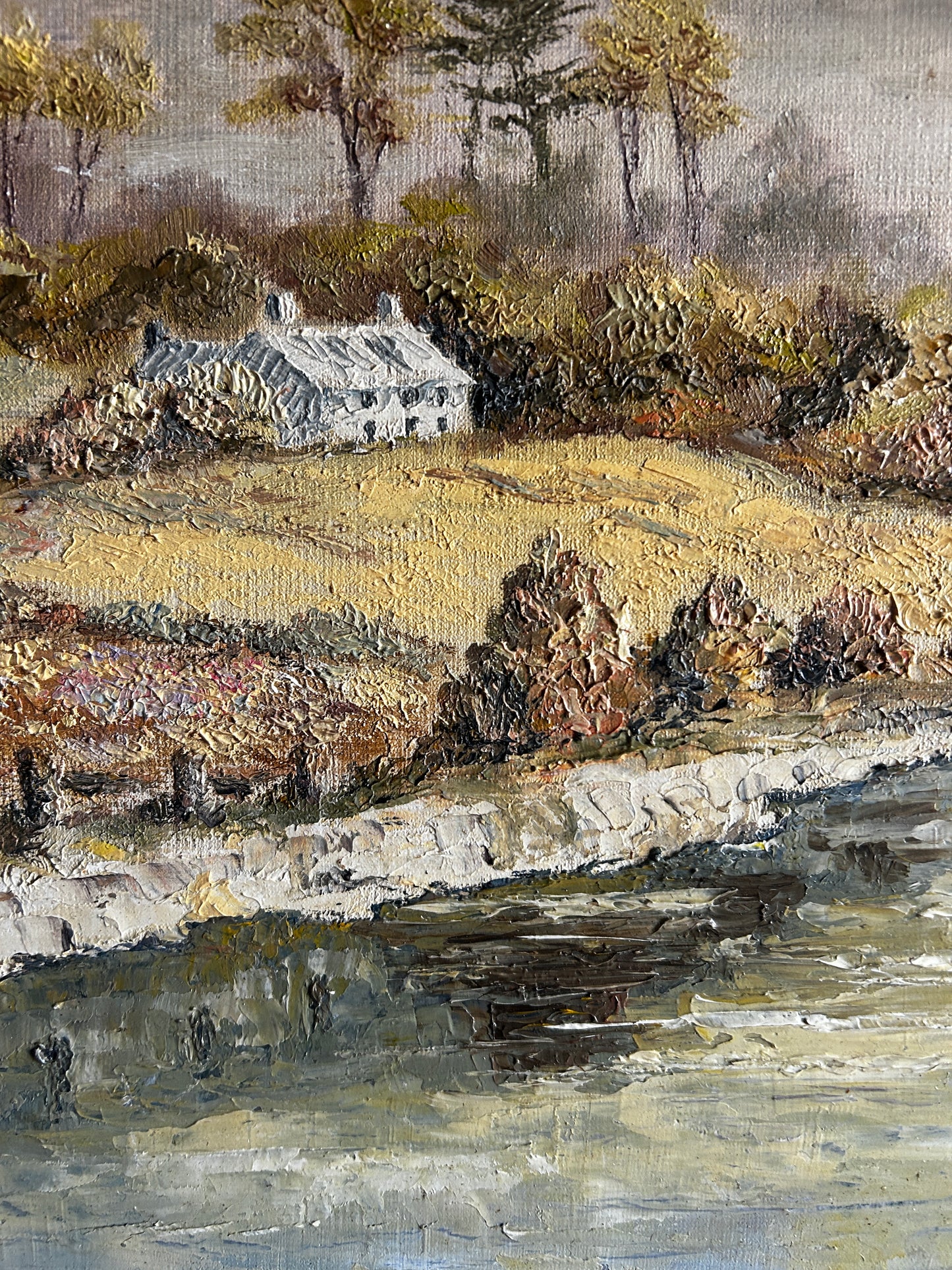 Mid Century Oil on Board Dorset River Scene