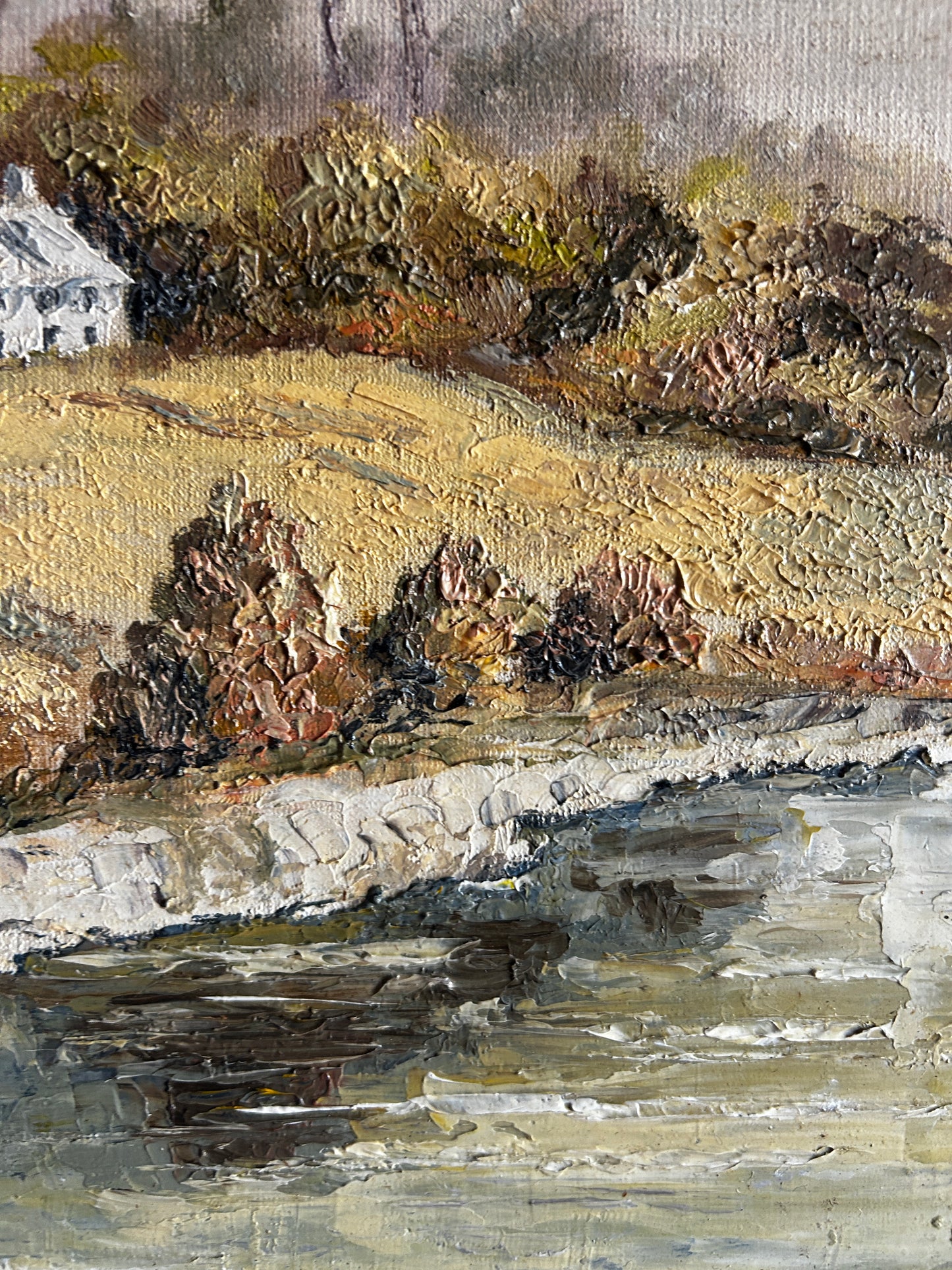 Mid Century Oil on Board Dorset River Scene