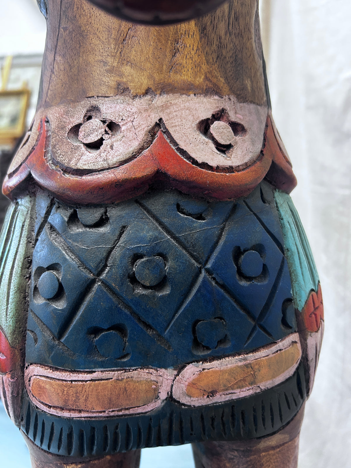 Vintage Carved Wood Middle Eastern Rocking Horse