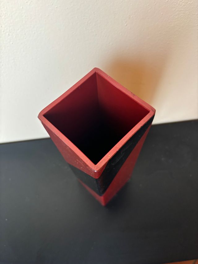 Japanese Red and Black Lacquer Vase