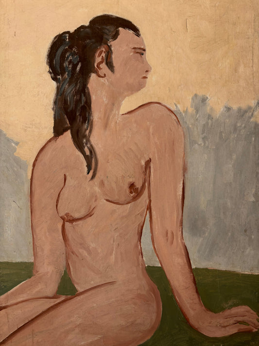 Naive Female Nude Portriat by C. Rafani 1977