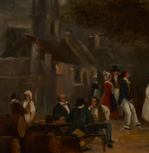 The Wedding Party Mid 19th Century Oil on Canvas