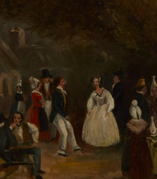 The Wedding Party Mid 19th Century Oil on Canvas