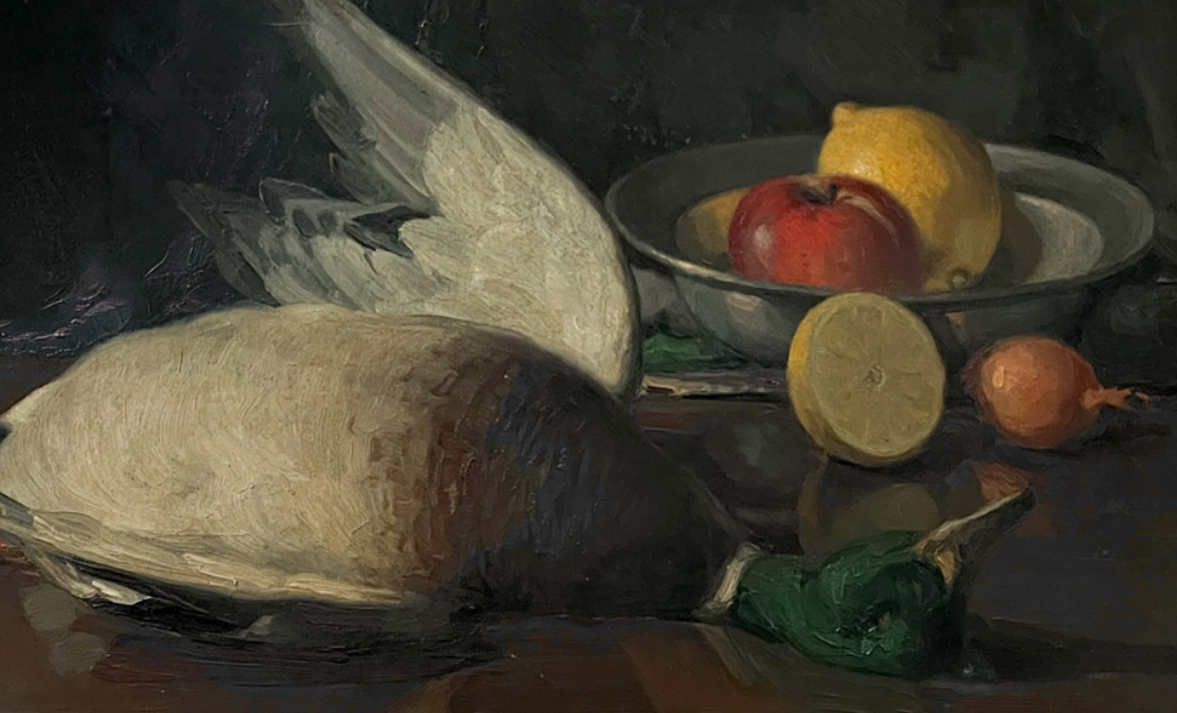 Still life with Fruit and Duck by Nikolaus Johann Davis 1883 - 1967 (Greek)