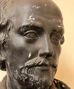 Busto in ceramica di Shakespeare della fine del XIX secolo
