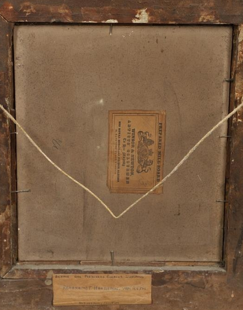 C1820S DOPO REMBRANDT(1606-1669). RITRATTO DEL PREDICATORE ELEAZAR SWALMIUS. OLIO A BORDO