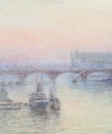 WALTER DUNCAN 1851 - 1932  WATERCOLOUR "ST PAULS CATHEDRAL FROM THE THAMES"