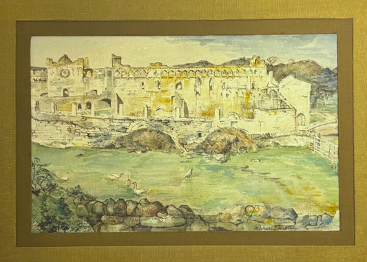 Castle Watercolour by Michael Brockway B.1919 Signed