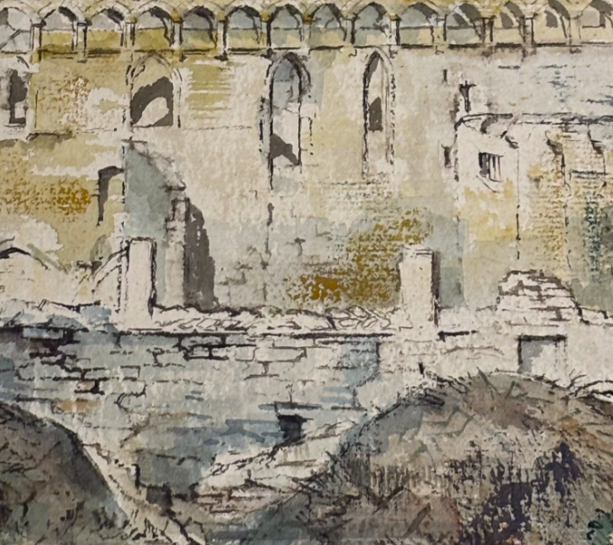 Castle Watercolour by Michael Brockway B.1919 Signed