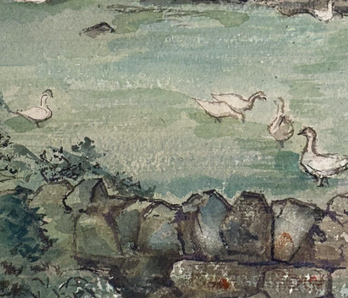 Castle Watercolour by Michael Brockway B.1919 Signed