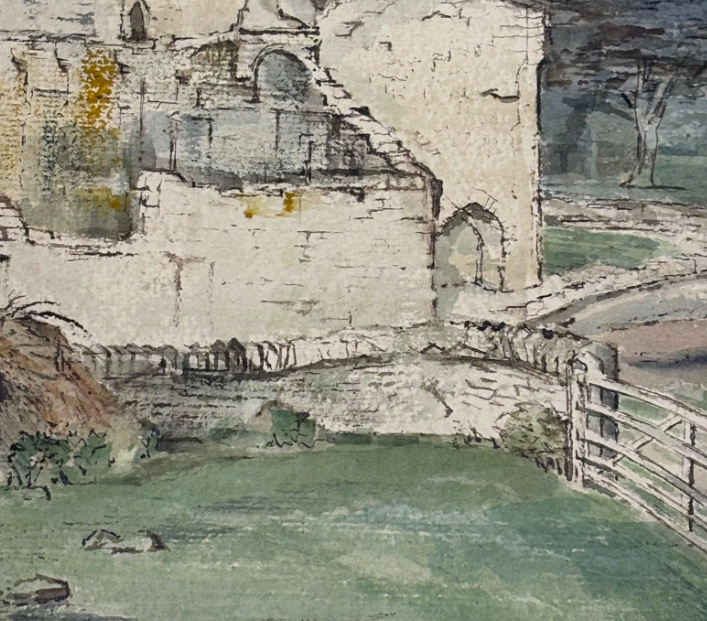 Castle Watercolour by Michael Brockway B.1919 Signed