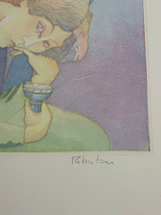 John Robertson b.1947 The Second Fiddle Etching Numbered Signed