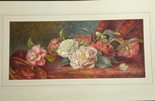 Sarah Manly (1848-1900) Original 1888 Impressionist Flower Oil Painting Peonies
