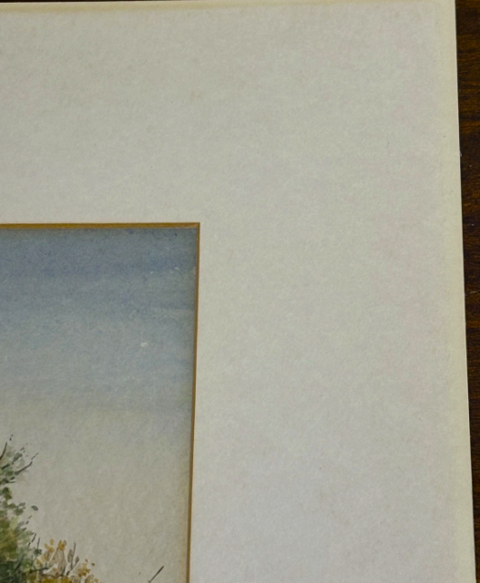 Original Watercolour Trees River and Boat Signed