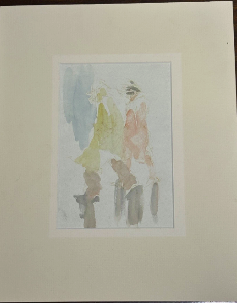 B.W. Roland Batchelor (1889-1990) Watercolour of Figures in Rain Abstract