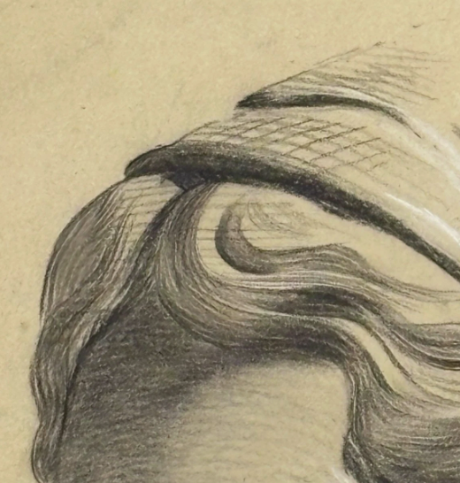 Sketch of Statue Visage Pencil on Paper