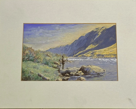 Penelope Mortimore (Scottish 20th C) Very Pool of River Awe Fresh Water Fishing