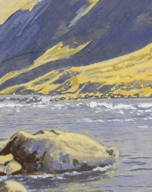Penelope Mortimore (Scottish 20th C) Very Pool of River Awe Fresh Water Fishing