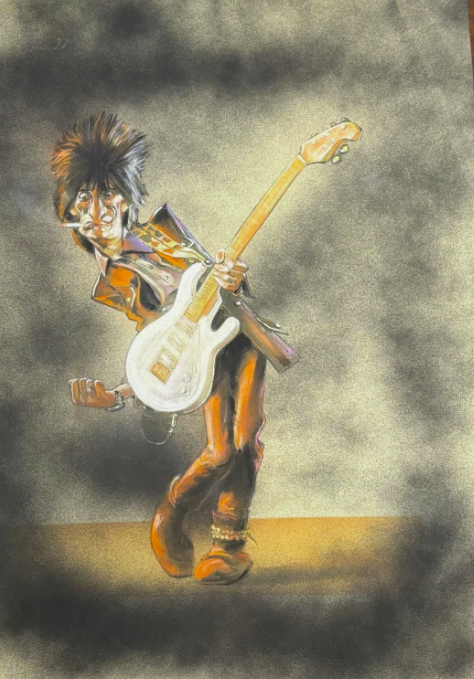 Original Acrylic Painting Rockstar Caricature Airbrush