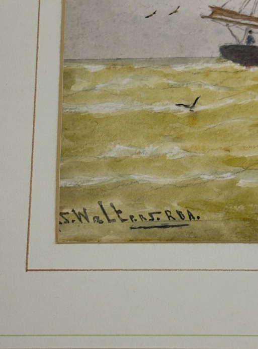 Samuel Walters (1811-1882) Watercolour Sailboats Signed