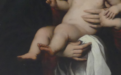 17TH/18TH CENTURY LARGE OIL PAINTING ON CANVAS MADONNA WITH CHILD OLD MASTER