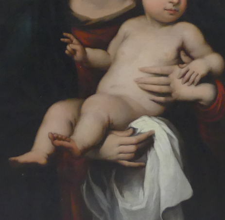 17TH/18TH CENTURY LARGE OIL PAINTING ON CANVAS MADONNA WITH CHILD OLD MASTER
