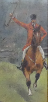 19THC ENGLISH SCHOOL, OIL PAINTING SIGNED HUNTING SCENE HIGH QUALITY, FRAMED