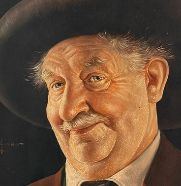 OTTO EICHINGER 1922-2004 SIGNED OIL PAINTING PORTRAIT AUSTRIAN GENTLEMAN FRAMED