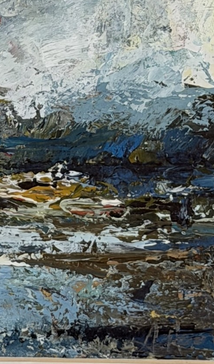 ANDREW HOOD b.1964 SIGNED ACRYLIC PAINTING UPPER LOCH TORRIDON