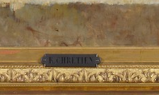 RENE LOUIS CHRETIEN (1867-1945) STILL LIFE OIL ON CANVAS IN CARVED PRESENTATION FRAME