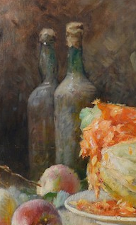 RENE LOUIS CHRETIEN (1867-1945) STILL LIFE OIL ON CANVAS IN CARVED PRESENTATION FRAME