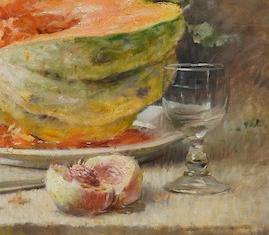 RENE LOUIS CHRETIEN (1867-1945) STILL LIFE OIL ON CANVAS IN CARVED PRESENTATION FRAME