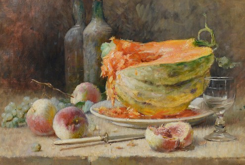 RENE LOUIS CHRETIEN (1867-1945) STILL LIFE OIL ON CANVAS IN CARVED PRESENTATION FRAME