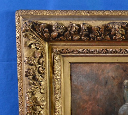 RENE LOUIS CHRETIEN (1867-1945) STILL LIFE OIL ON CANVAS IN CARVED PRESENTATION FRAME
